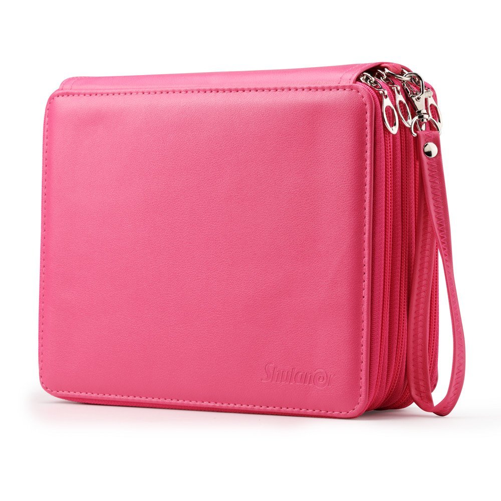 Shulaner Rose Red Pencil Case Organizer Large Capacity Portable Pencil Bag 168 Slots