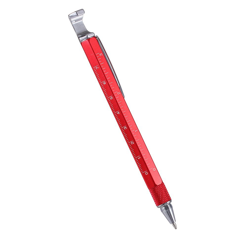 Shulaner 7 in 1 Tech Tool Pen with Ruler, Bottle Opener, Phone Stand, Ballpoint Pen, Stylus and 2 Screw Driver, Multifunction Tool Fit for Mens Gift